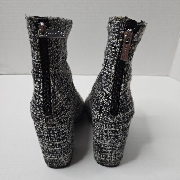 Jessica Simpson Black and White Tweed Fabric Ankle Booties size 7 - Picture 5 of 9